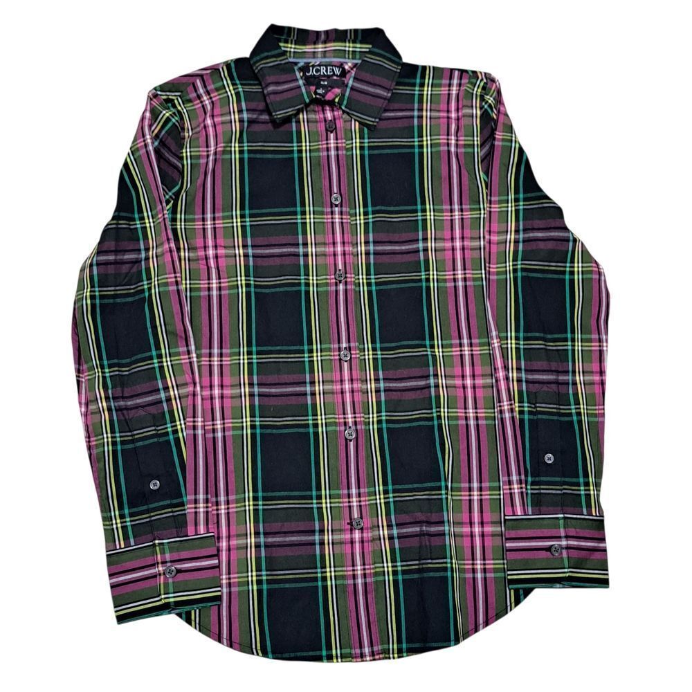 J.Crew Slim Fit Stewart Tartan Western Cowgirl Pink Multi Color Sz 4 NWT